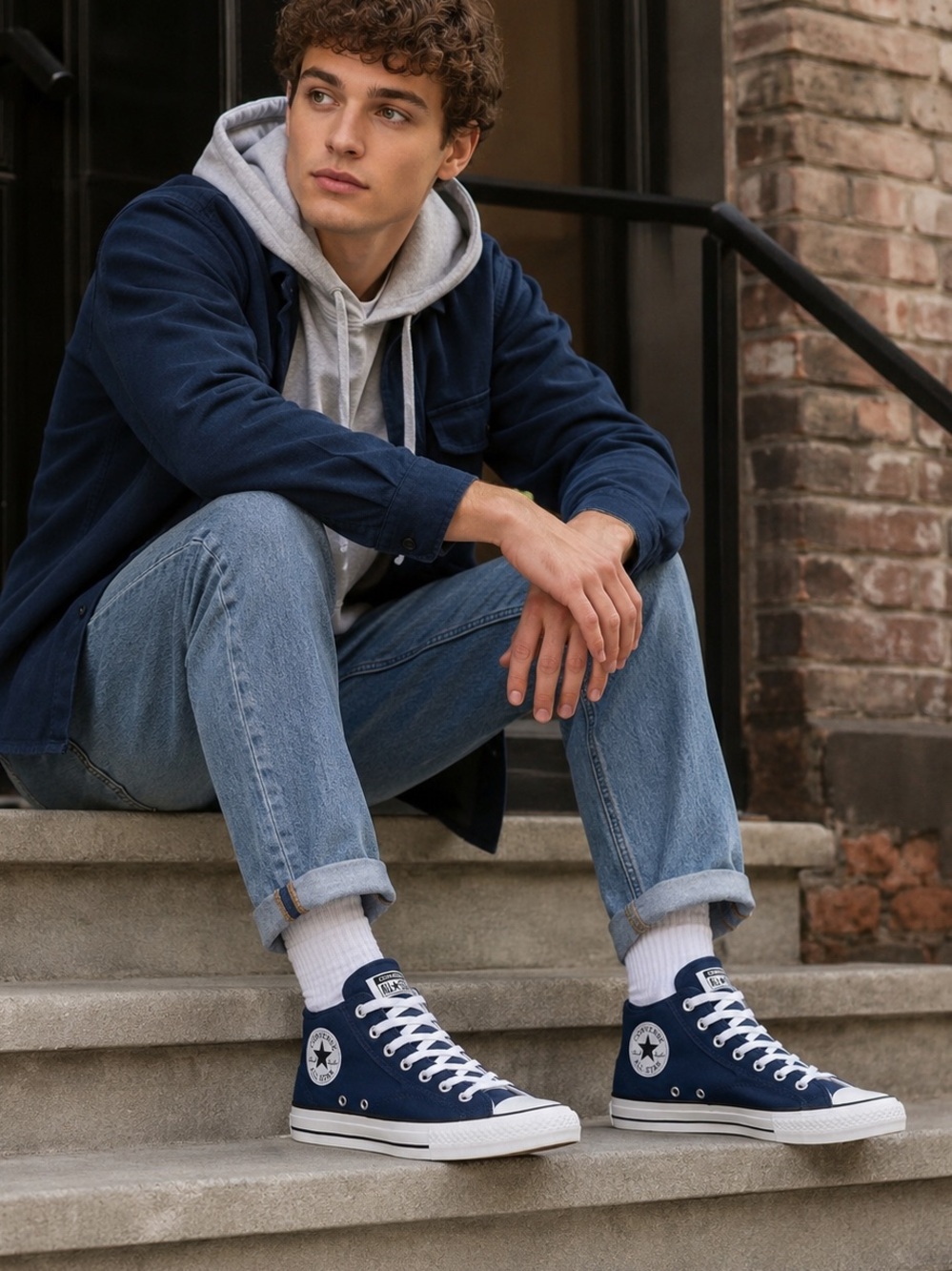 Converse Chuck Taylor All Star Malden Street Mid Sneaker A11706F Men’s Navy NIB - Picture 6 of 15